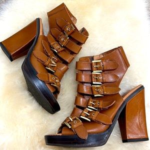 Cognac brown heels